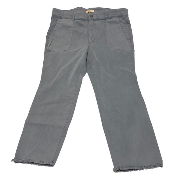 LOFT Denim - Loft Blue Denim Ankle Jeans Size 18 NWT High Rise Raw Hem Stretch Utility Pants